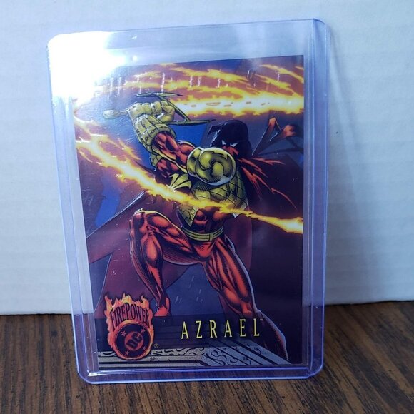 1996 DC Comics Azrael #2 Outburst Firepower Embossed Card - Picture 1 of 3